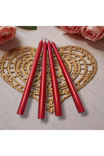 STE Dörtlü Şamdan Mumu - Dekoratif, Şık, Uzun Ömürlü Şamdan 4 lü Şamdan Mumu