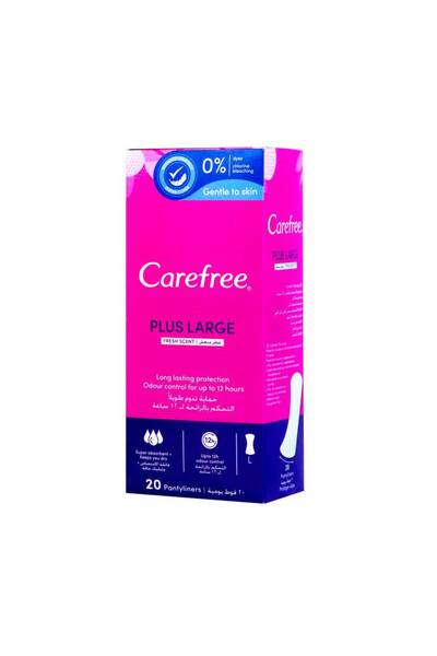 Carefree Women's Sanitary Pads - Refreshing Scent, 20 Pads, Large