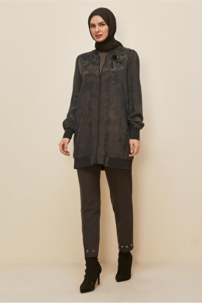 Alvina Zipped Jacquard Satin Tunic 46184