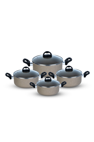 Meven Set Beauty طقم أواني طهي من الجرانيت مكون من 8 قطع