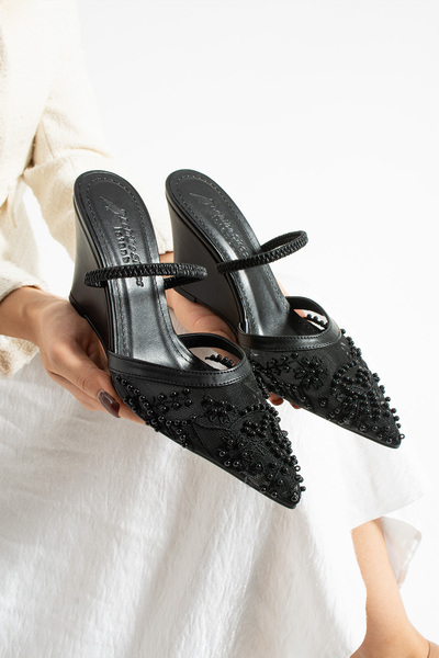 Lebibe Shoes DIA Pantofi de mireasă pentru femei, cu toc cu pană de 9 cm, cu ...