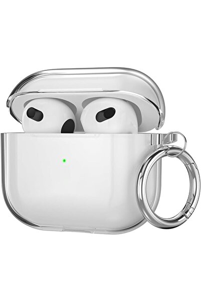 Generic Crystal Clear Case Compatible with AirPods 4 2024 Silicone Shockproof Cover Keychain Charge