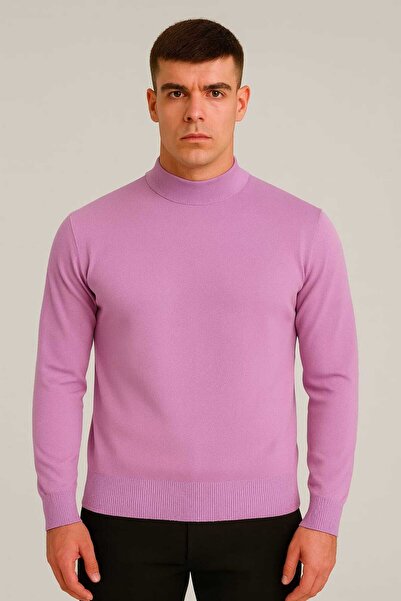 ANATOLIATEKSTILE Pulover Bărbați cu Guler Înalt, Tricot Fin, Croială Slim Fit