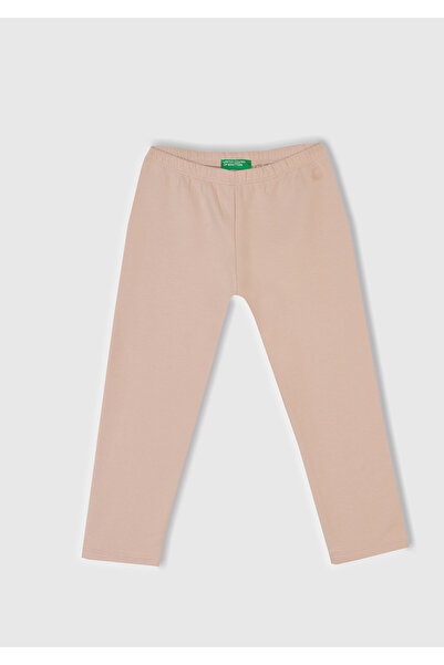 United Colors of Benetton Κοριτσίστικα κολάν με κεντημένο λογότυπο σε ροζ χρώ...