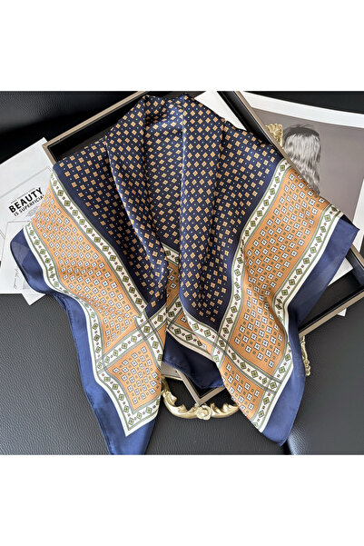 AKSESUARIM Colorful, Special Patterned 70X70 Size Stylish Satin Scarf