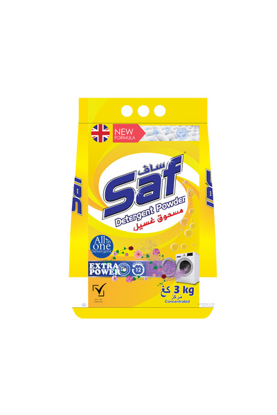 Saf مسحوق غسيل أصفر 3 كجم - إزالة فعالة للبقع برائحة منعشة