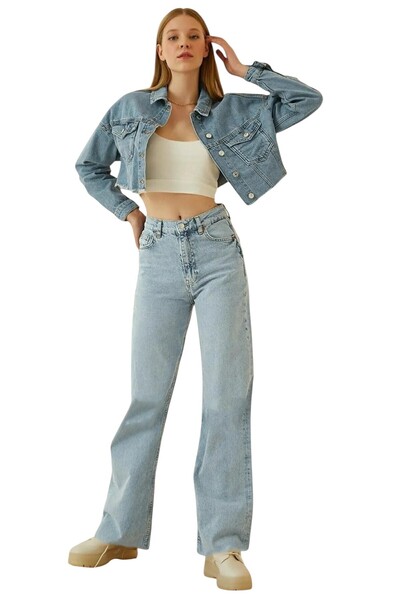 Livik Kamran Yüksel Bel Stretch Fabric Wide Leg Jeans