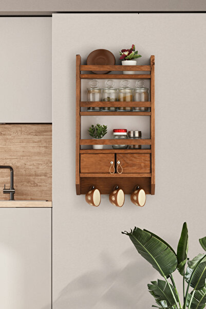 Trend Kitchen Woodenstra Modern Dekoratif Doğal 1. Sınıf Çam Mutfak Düzenleyi...