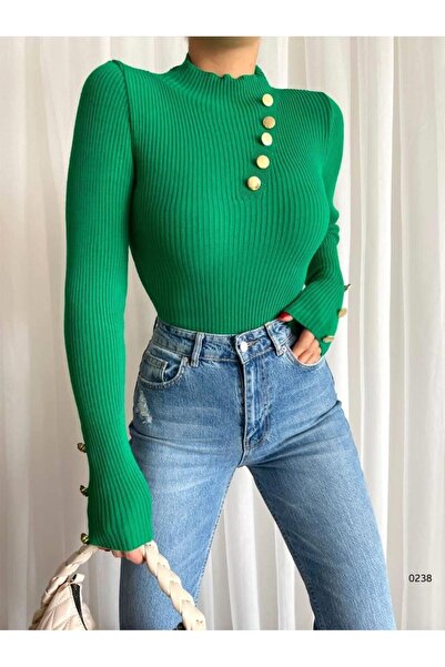 Modafeminen Knitwear Sweater Tr0238 Green