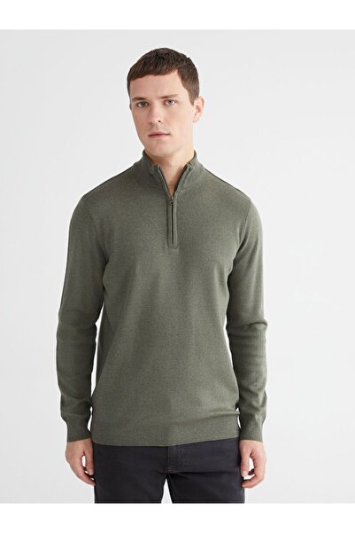 LC Waikiki LCWAIKIKI Pulover clasic pentru bărbați cu fermoar guler ridicat