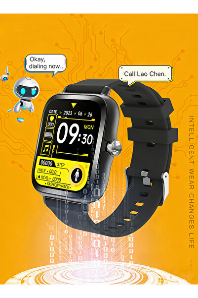 X SPRING Smart Watch with 1.68" Touch Screen for Android & iOS, Call Function, Waterproof (Black)