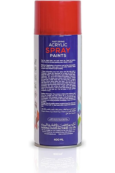 NATIONAL PAINTS Fast Drying Acrylic Spray Paint - Chinese Red 484
