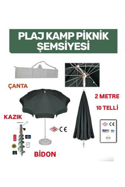dogant özdoğanlar avm Plaj Bahçe Balkon Kamp Gri Şemsiye Taşıma Çantası +Kazı...