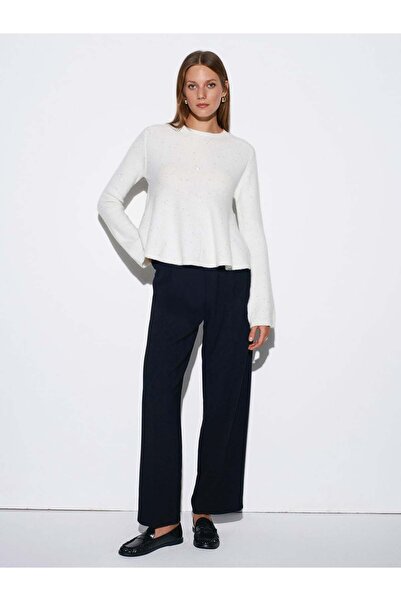 Serpirella Butik Peplum Sequin Glitter Knit Sweater