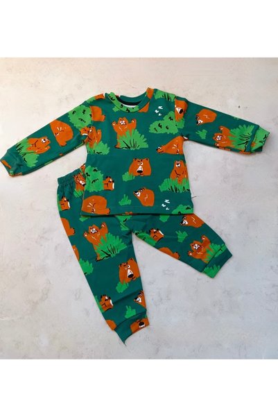 Bilge Trend SET DE PIJAMĂ BĂIEȚEL BUMBAC CU MOTIV JUNGLE P bumbac moale