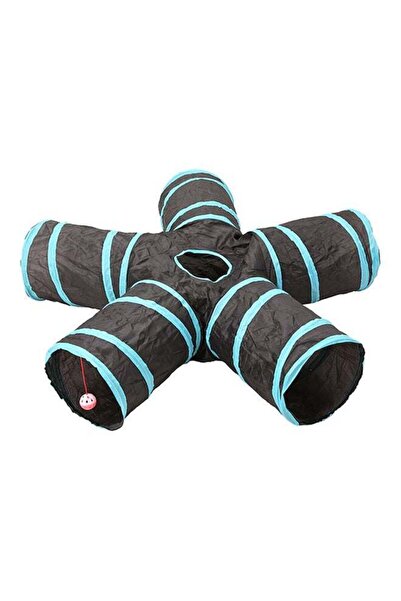 BLOOMING TIME 5-Way Foldable Tunnel Tube Play Toy Black/Blue 25x110x25cm
