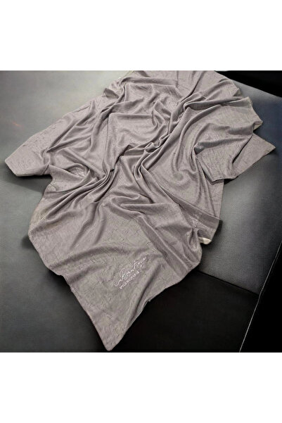 LA BOUTIQUE وشاح BE HAPPY رمادي