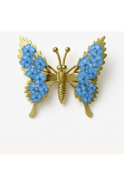 Shiklik Κομψό λουλουδάτο κλιπ μαλλιών με λεπτομέρεια σε σχήμα πεταλούδας