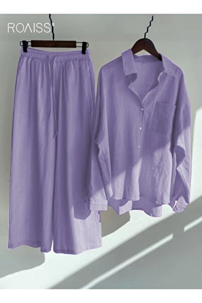 ROAISS Ladies 2 Piece Set New Trend Fashion Classic Solid Color Women's Cotto...