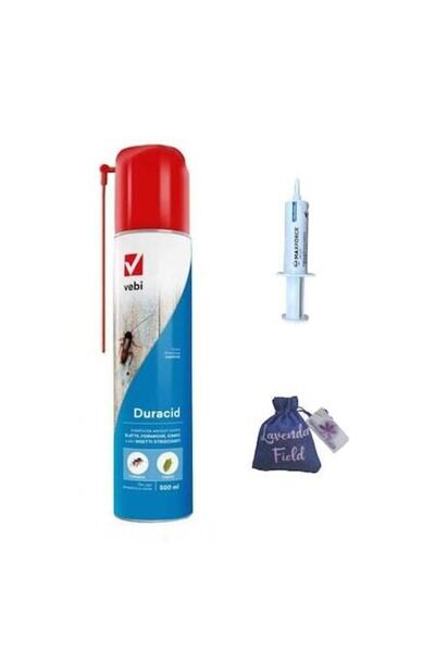 Vebi Set: Gel Max Force White 20 g, Spray Duracid 500 ml și Pliculeț cu Lavandă LF 10 g