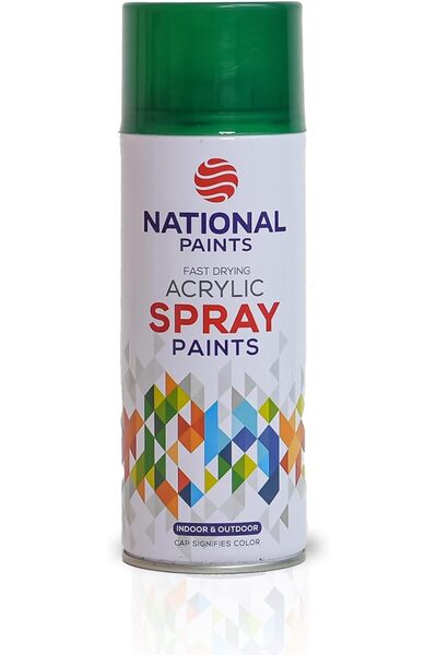 NATIONAL PAINTS بخاخ طلاء أكريليك سريع الجفاف - أخضر عشبي - 310