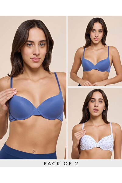 R&B 2 Pack Printed Padded Push Up Bra