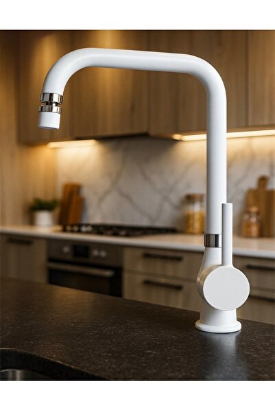 luxury faucet خلاط مطبخ من الكروم الأبيض مع رأس متحرك