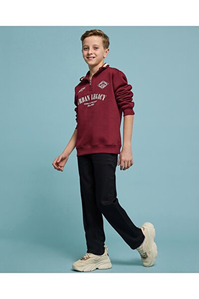 R&B بنطلون جينز باهت بقصة مستقيمة مع إغلاق بأزرار