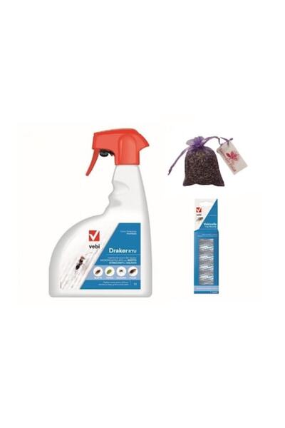 Vebi Set insecticid Draker RTU 1 L anti insecte cu 6 benzi adezive pentru muște și sac lavandă LF 10 g