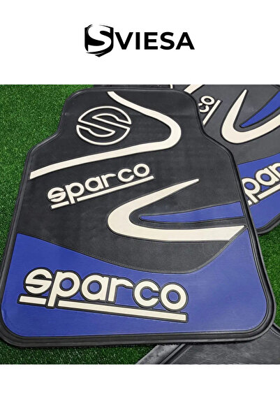 Sviesa Universal Sparco Mavi Latex Kauçuk-5 parça-Paspas-Kaydırmaz Taban-1.Sı...