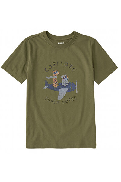 Colermi تي شيرت للأطفال – رحلة بالطائرة على شكل زرافة وحصان الماء مطبوع