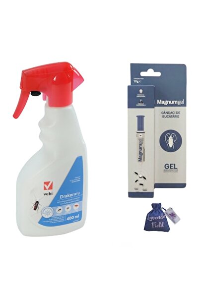 Vebi Gel Magnum împotriva gândacilor de bucătărie 10 g + spray DRAKER RTU 400 ml + sac lavandă LF 10 g