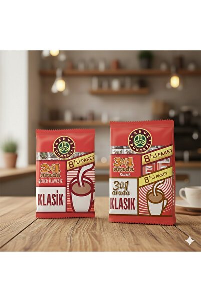 Kahve Dünyası 3’Ü 1 ARADA KLASİK HAZIR KAHVE 8’Lİ x 2’Sİ 1 ARADA KLASİK ŞEKER...