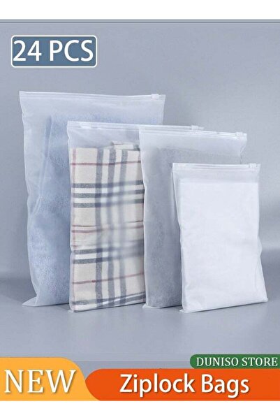 DOMEET 24 Pcs Travel Ziplock Storage Bags (40x30 cm)