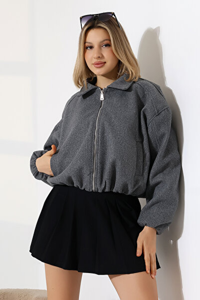 stcococix since 1990 Women's New Season Crop Cashmere Bomber Jacket