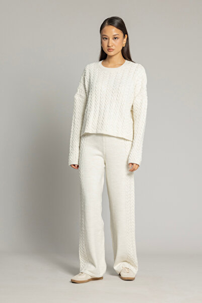 Avrile Crew Neck Hair Knitted Knitwear Set