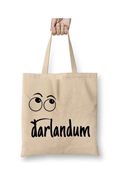 Toyaso Darlandum Black Sea Sayings Λευκή υφασμάτινη τσάντα με μακριά λαβή Τσά...