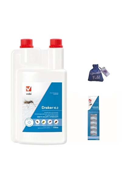 VEBI Istituto Biochimico S.r.l Insecticid profesional Draker 10.2 1 L cu bandă adezivă anti-muște și sac Lavender field 10 g