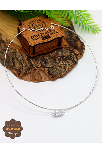 Midyat Nurtaş Gümüş Mozanit Taşlı Mekik Model 925 Ayar Gümüş Kadın chooker Ko...