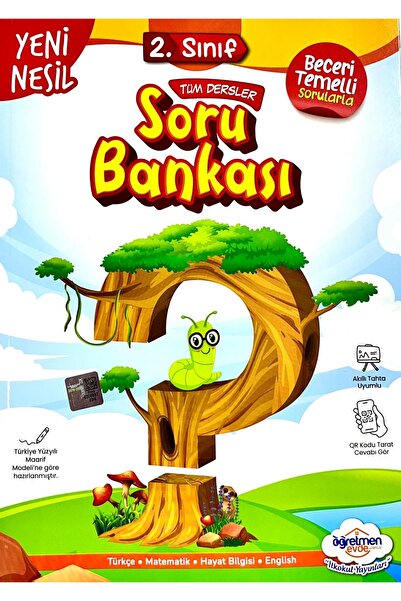 öğretmen evde ÖĞRETMENEVDE 2.Sınıf Tüm Dersler Soru Bankası (Büyük Boy)-2025
