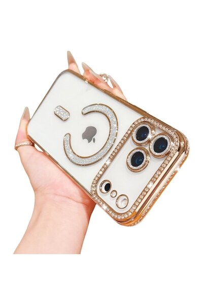 ELITE MOBILE Carcasă cu sclipici diamantat compatibilă cu iPhone 17, aurie