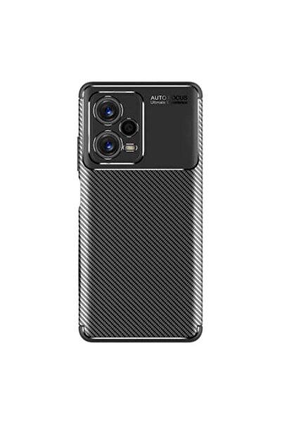 OEM Soft Carbon Case compatible with Redmi Note 12 Pro Plus, Carbon Fiber Black