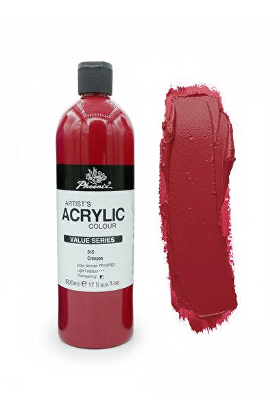 Phoenix فونيكس - ألوان أكريليك أرتيستز (Value Series) - قرمزي (Crimson 315) - 500 مل