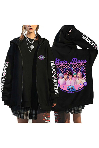 NO BRAND هودي مستوحى من فرقة فتيات ويتشر الكورية، بقصة فضفاضة، مناسب لفصلي ال...