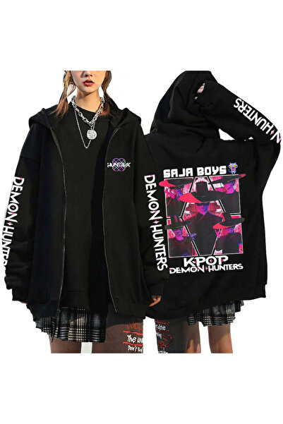 NO BRAND هودي مستوحى من فرقة فتيات ويتشر الكورية، بقصة فضفاضة، مناسب لفصلي ال...