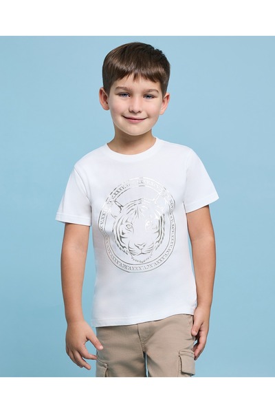 R&B Printed T-Shirt With Crew Neck And Short Sleeves