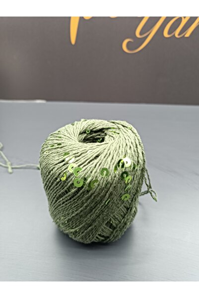 Pİ Yarn İri pullu %100 pamuk el örgü ipi 50 gr yeşil
