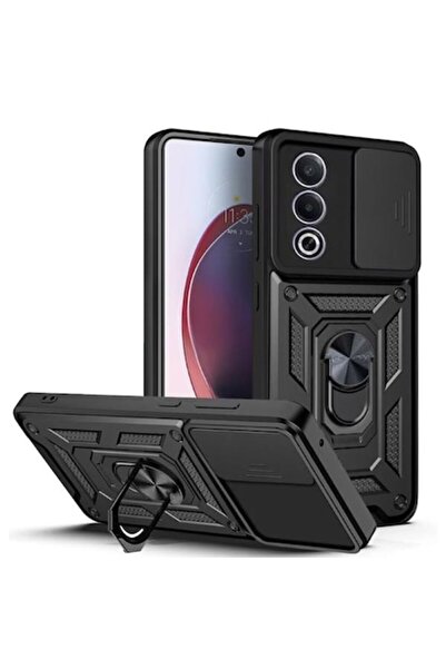 OEM Carcasă antișoc cu inel magnetic compatibilă cu OPPO A80, neagră