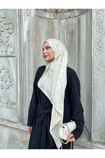 Mira İpek Halka Desen Pamuklu Ayrobin Jakar Şal