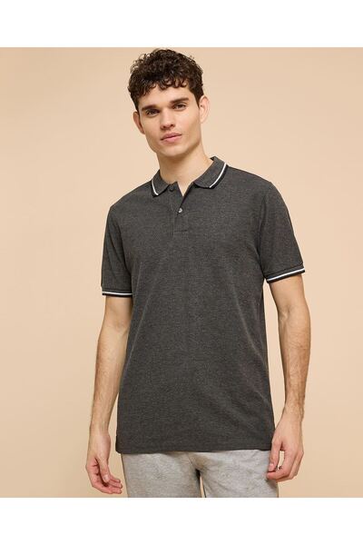 R&B Contrast Tipping Polo T-Shirt With Short Sleeves